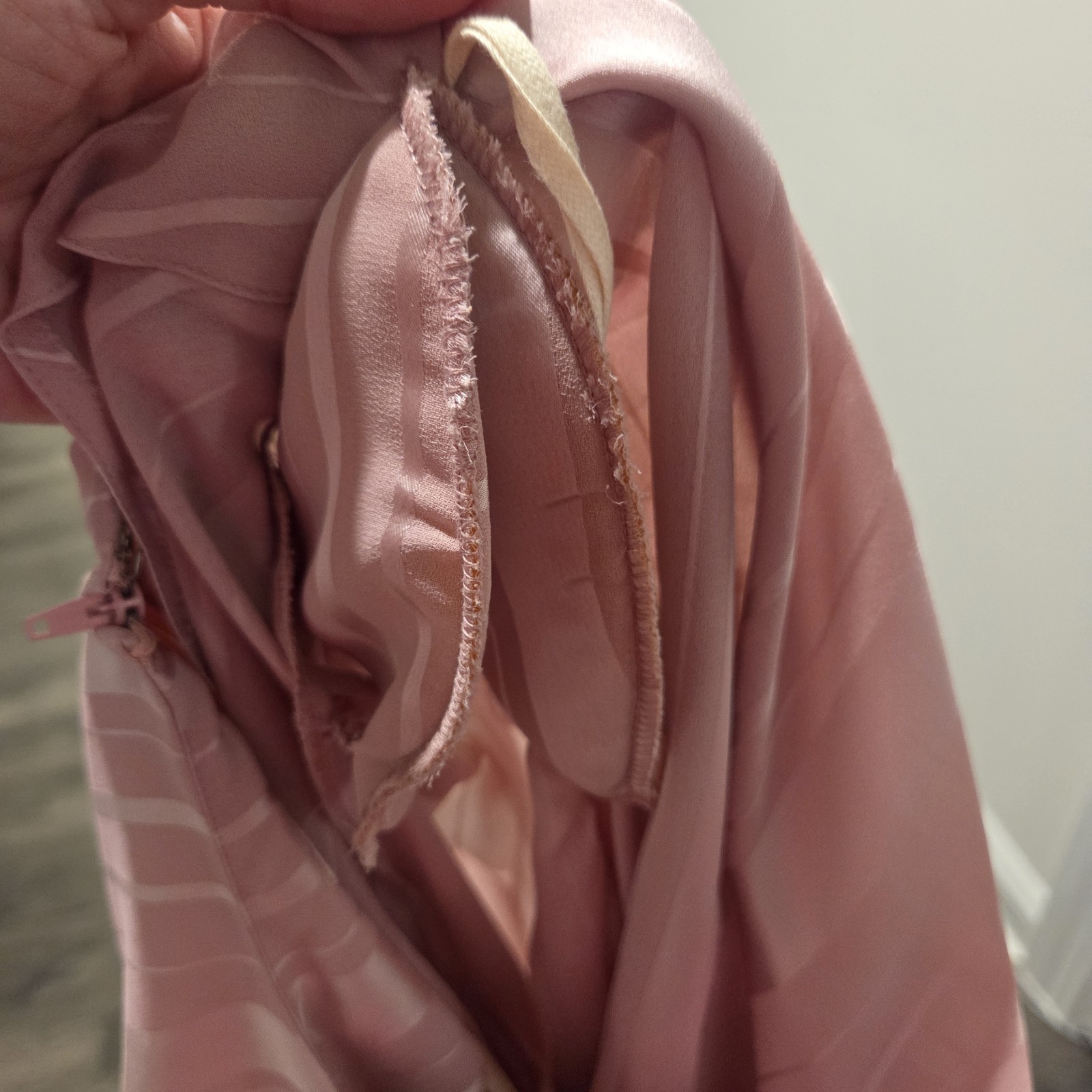 Vintage 80’s Retro Leslie Pomer Pink Dress Size 18B Cowl Neck Shoulder Pads