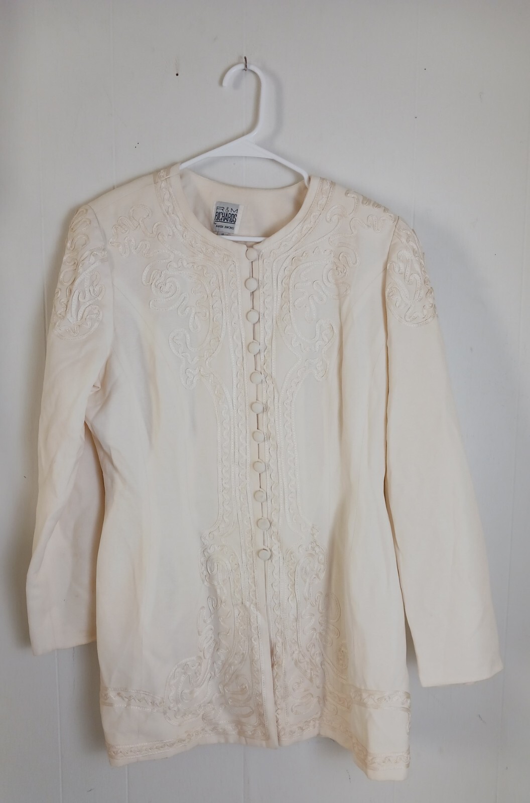 Vintage R & M Richards By Karen Kwong Ivory Long Blouse Women’s Size 12