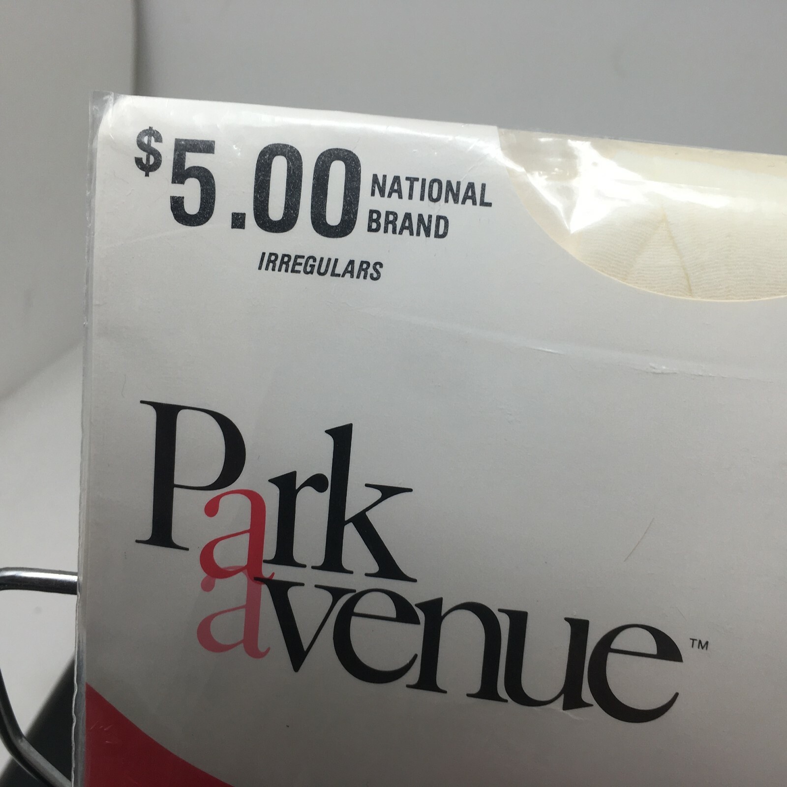 New NOS Vintage Park Ave Pantyhose sz C White Nylon 1990s Control Top Spandex