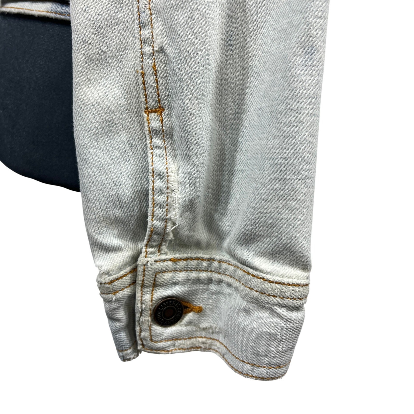 Hollister HCO Y2K Denim Jacket XS/S Trucker Distressed Bleached Thrashed Grunge