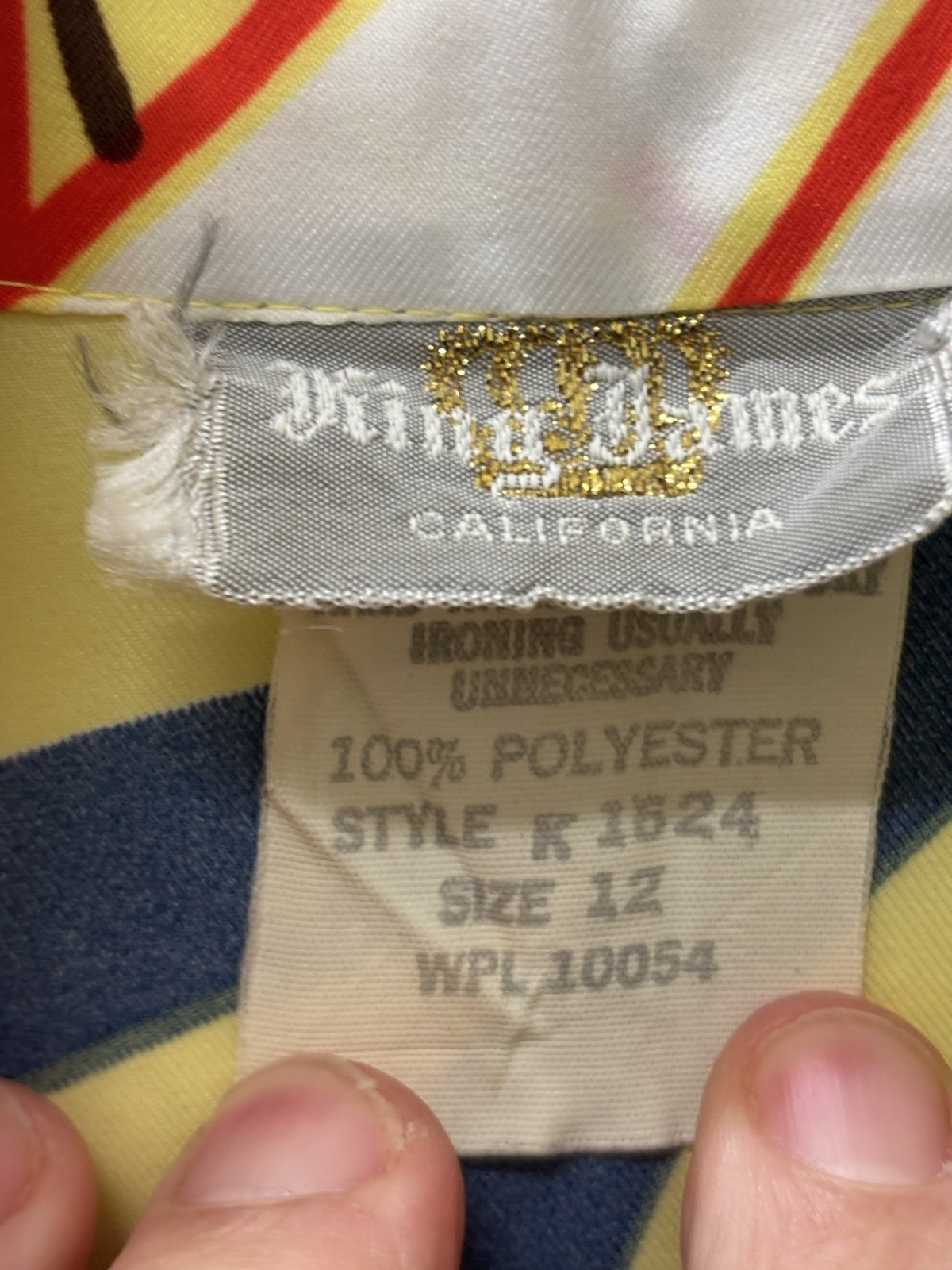King James California Shirt Women’s Size 12 Geometric Print VTG Boats Swedish