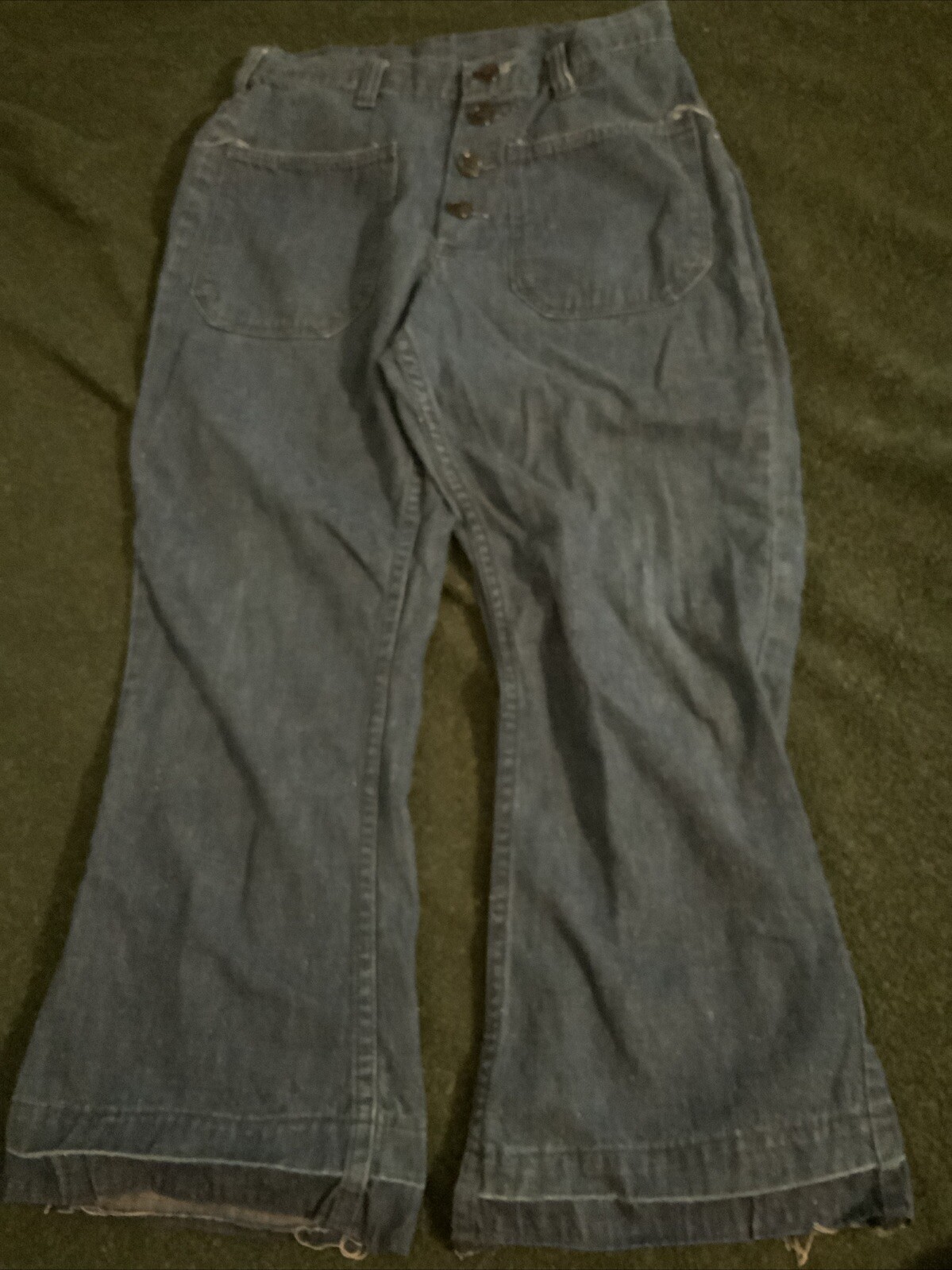 Vintage 60’s 70’s Womens Maverick Blue Bell Front Pocket Button Jeans 27” Tag 30