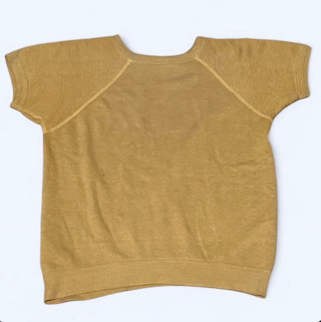 Vintage 1970s J.C. Penney’s Cotton Blend Mustard Yellow Short Sleeve Sweater M