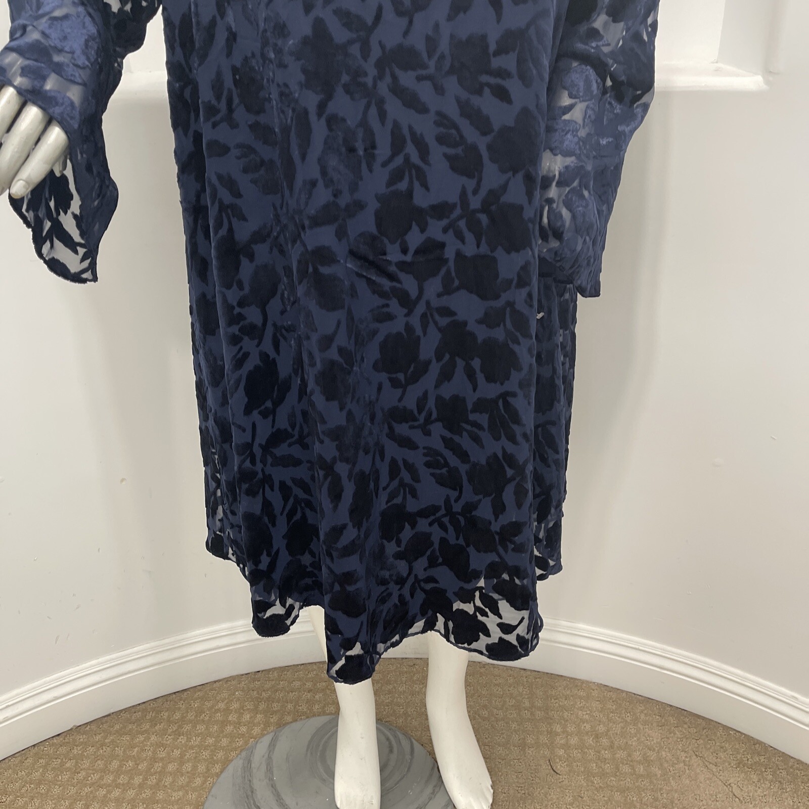 EN FRANCAIS By Huey Waltzer For Saks Fifth Avenue VTg 80’s Dress Blue Size 24