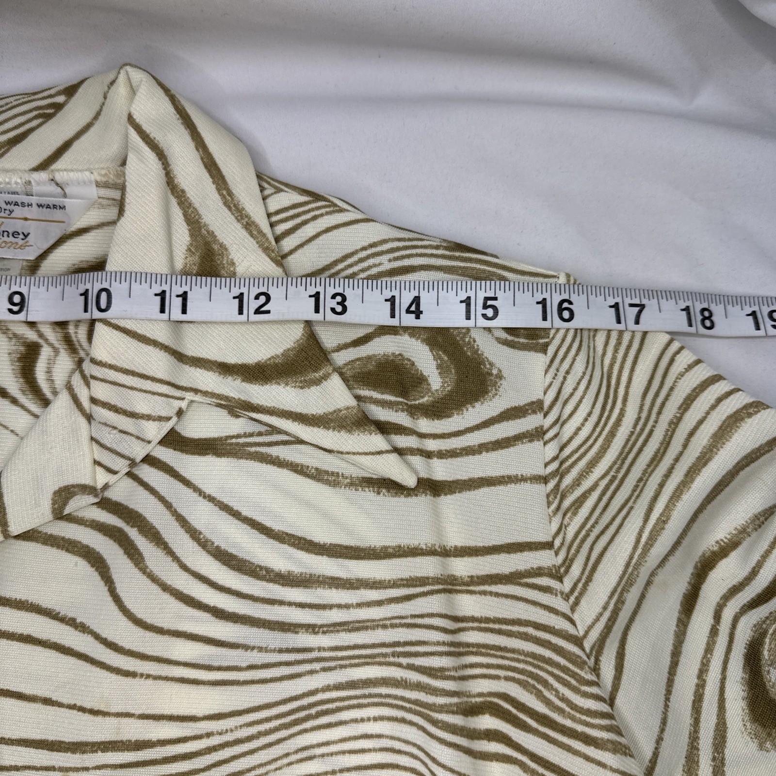 Vtg Womens Lesuire Pant Suit 70s Disco Sz 18 2pc Brown Swirls JC Penney Fashions