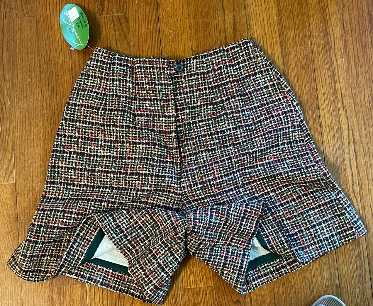 NWT Vintage 60s High Waist Wool Blend Tweed Shorts Preppy Old Money Country Club
