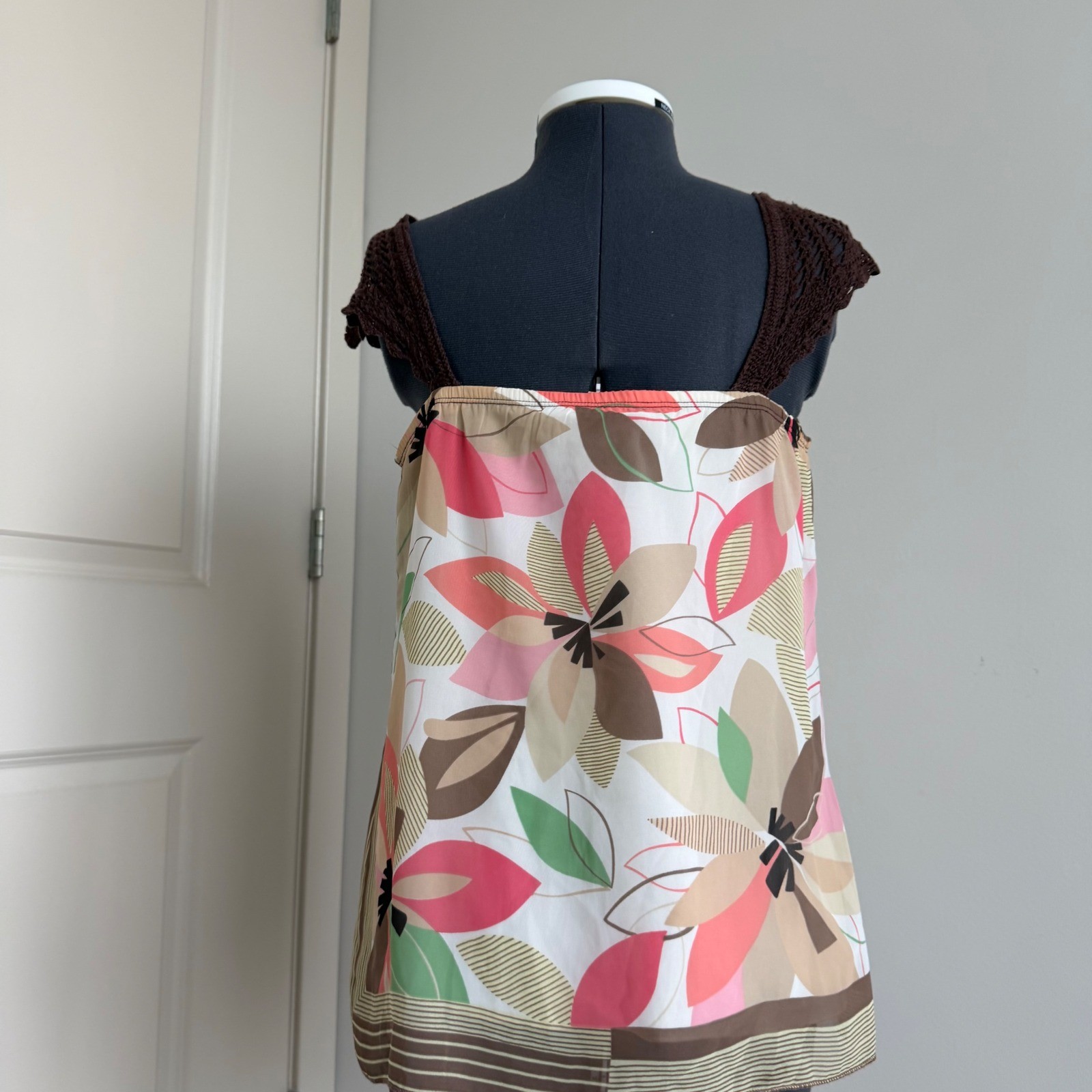 Vintage Y2K Soulmates Print Crochet Top Size Medium