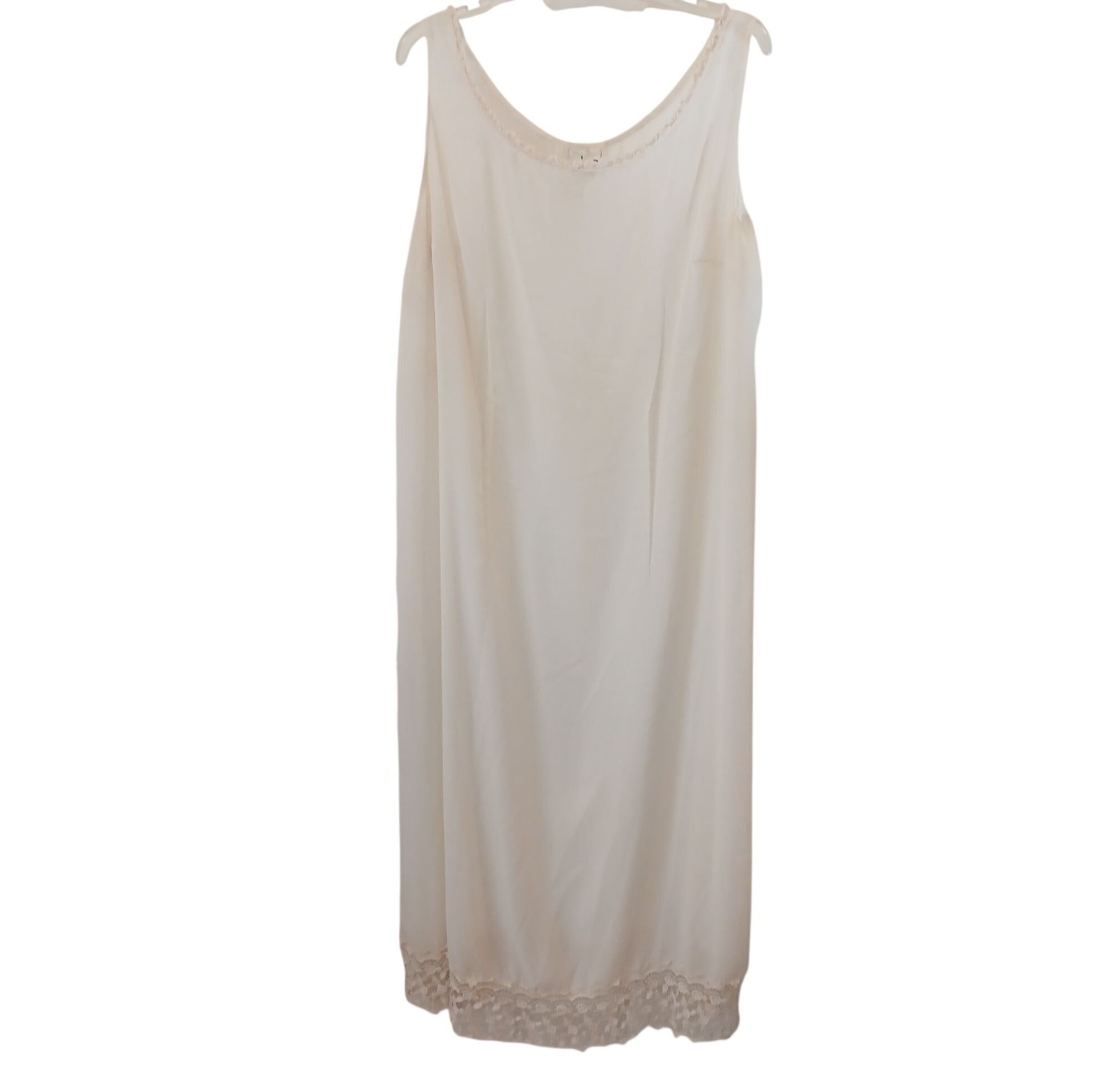 Kathryn D Womens Sz 18/20 White Lace Trim Nightgown Dress Sleeveless VTG #I-8