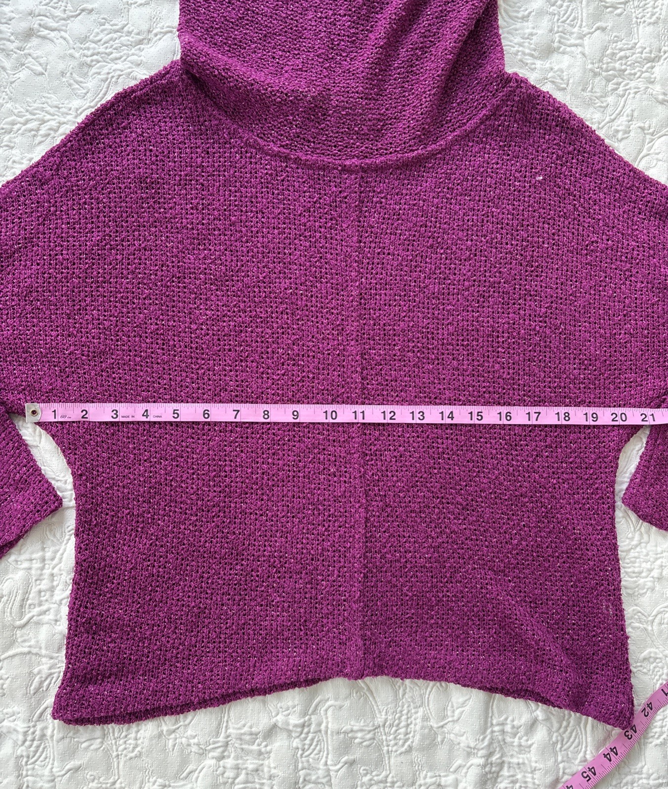 VTG Evelyn De Jonge Cowl Neck Top Sweater Medium Raspberry Pink Gold Sparkle M
