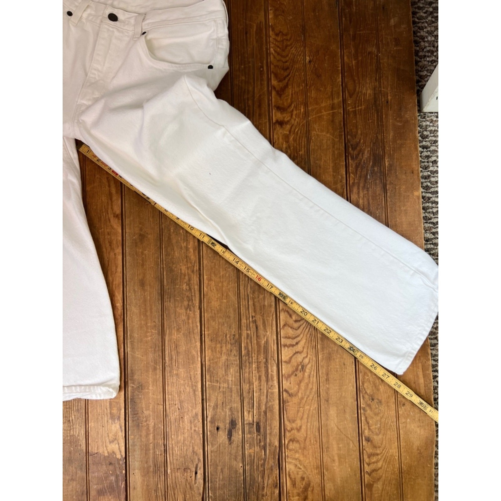 Vintage 90s Women’s Levi’s 517 Orange tab White Denim Jeans high waisted