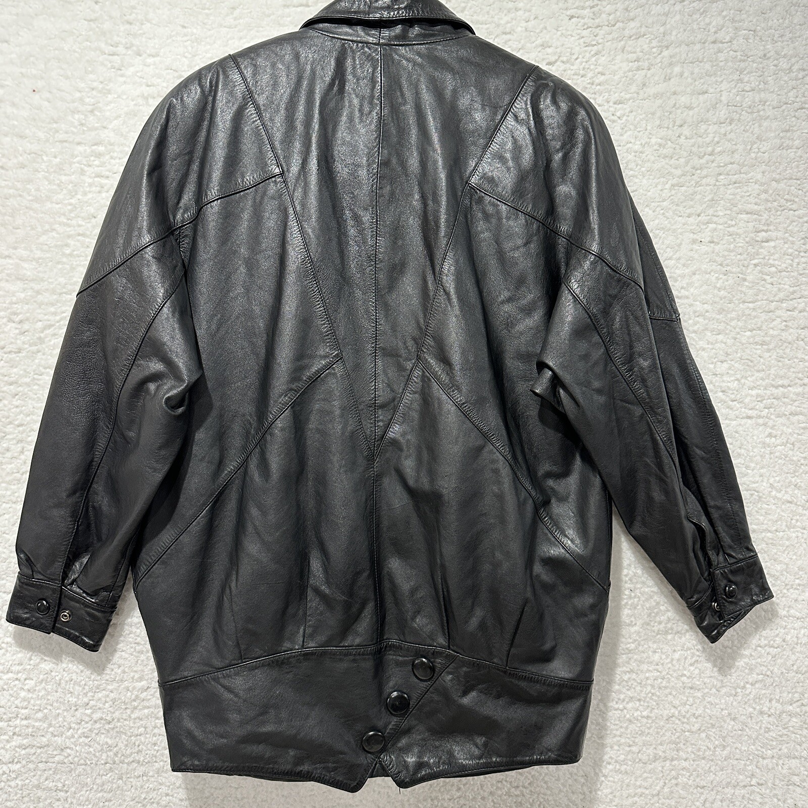 Wilson Vintage Women Thinsulate Lining Removable Black Leather Jacket Size Small