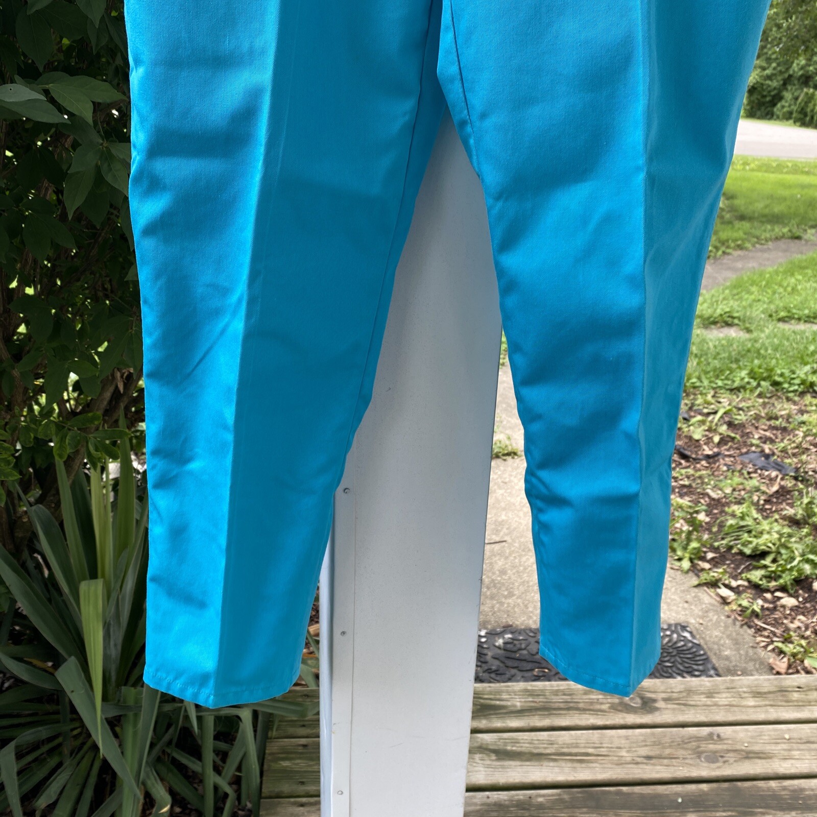 Vintage Women’s 80s Turquoise Pants Sz 32″ Short – Flat Front 1980s Gitano
