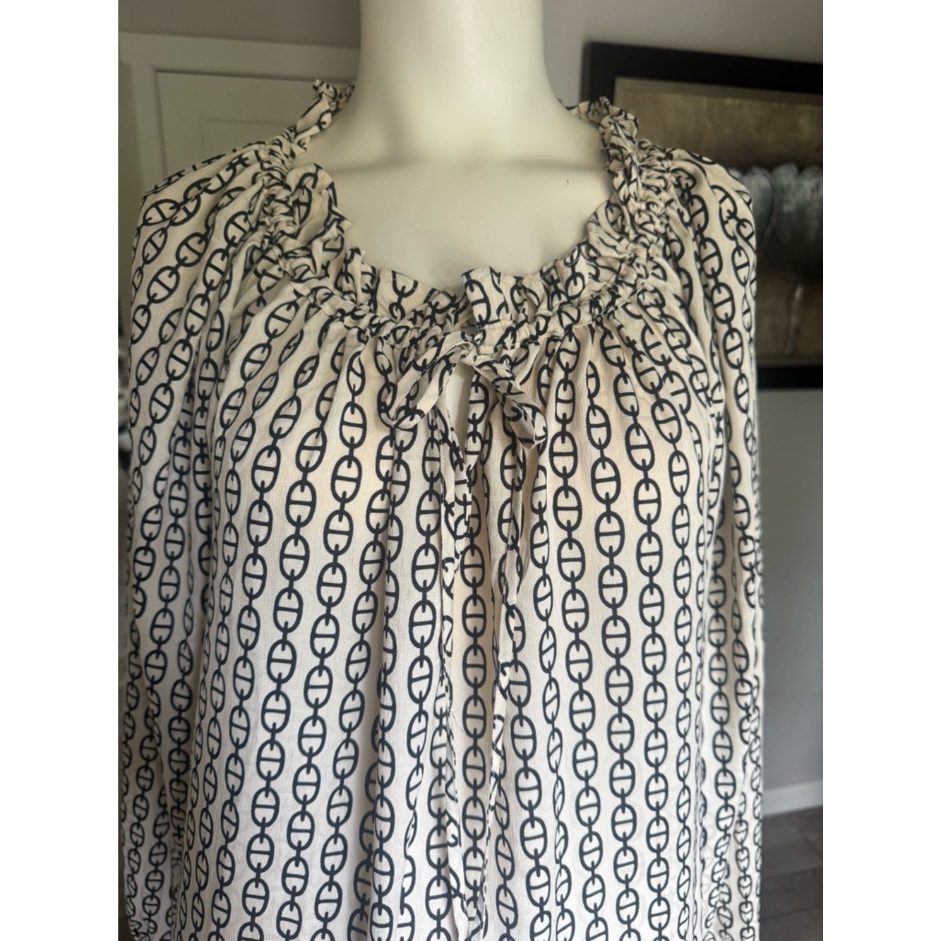 J. Crew Ruffleneck midi dress in vintage links print New with Tags No Waist Tie