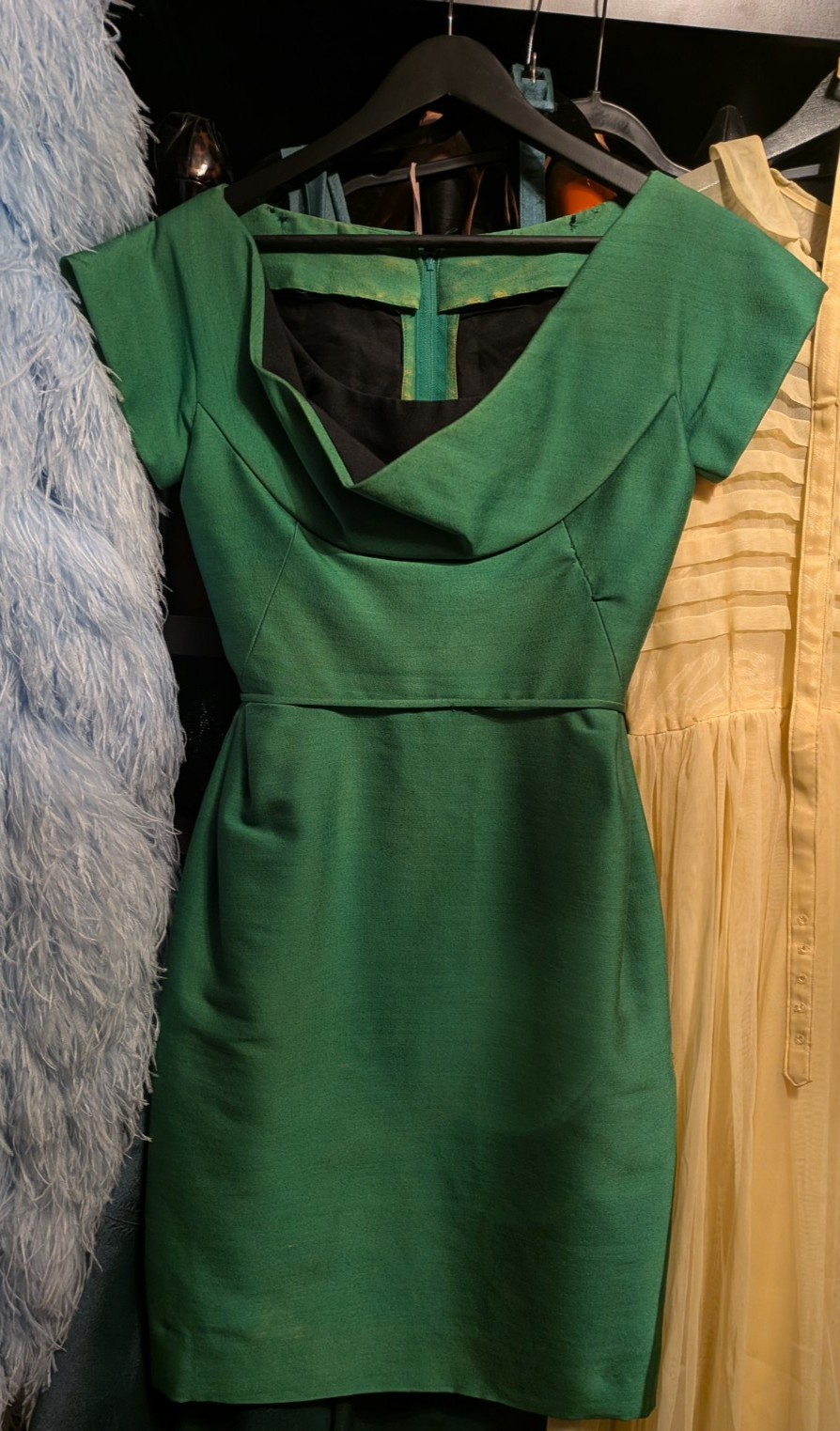 Vintage 1960s Oleg Cassini Green and Black Cocktail Dress – Madmen, VLV