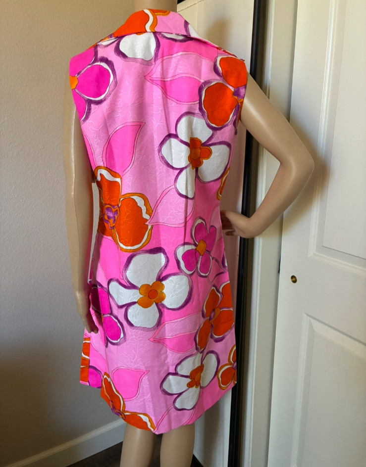 Vtg 60’s NWT McInerny Hawaii MOD Floral Shirt Dress 14