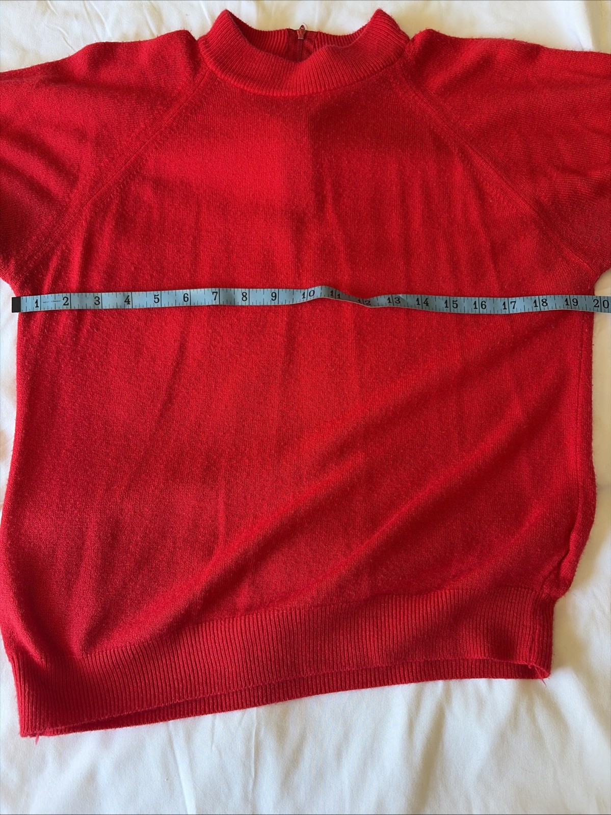 Vintage 80s Preppy Red Sweater Shirt Zipper Back 80s Medium Designers Original