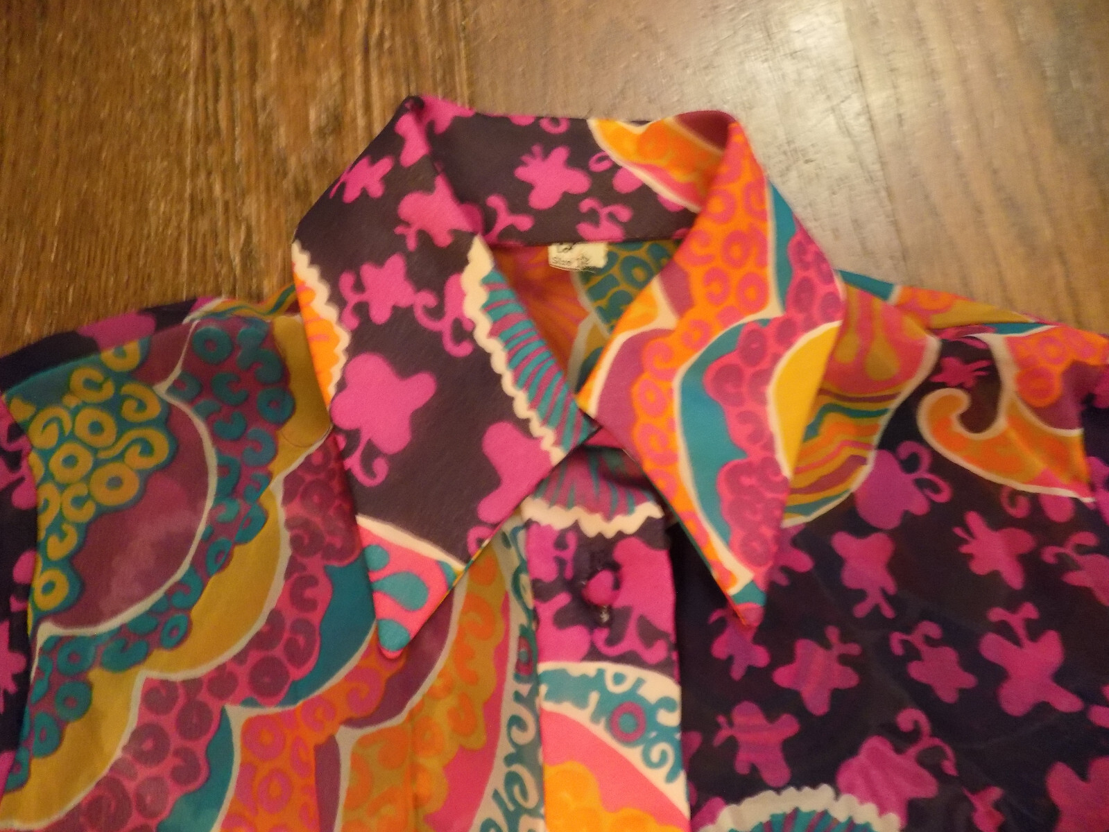 Don Luis vtg Halter Maxi Dress & Sheer Jacket BOLD Groovy Purple Orange Pink M