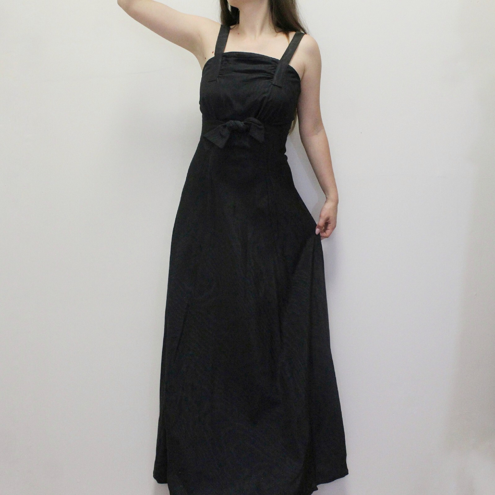 Vintage 30s/40s Black Evening Gown Elegant Maxi Dress