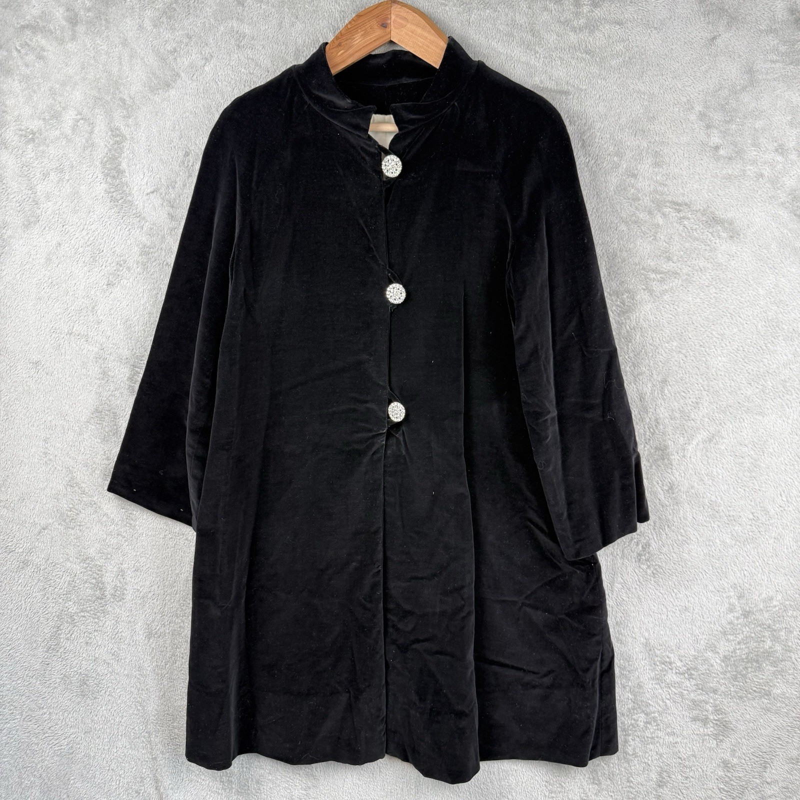 Primitive Handmade Black Velvet Opera Formal Jacket Small Old Hollywood Luxury
