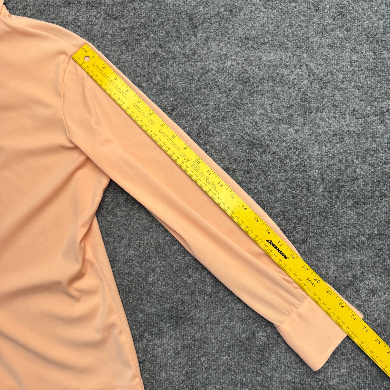 „Vintage 70s Hooper Associates Peach Dagger Collar Blouse Shirt Large L Hong Kon