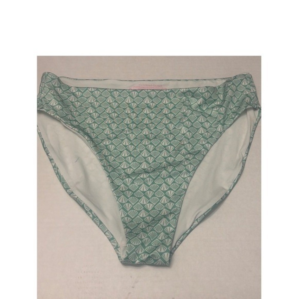 Victoria’s Secret Bikini Set Top XL Bottom L -Mint Green Seashell High Waist New