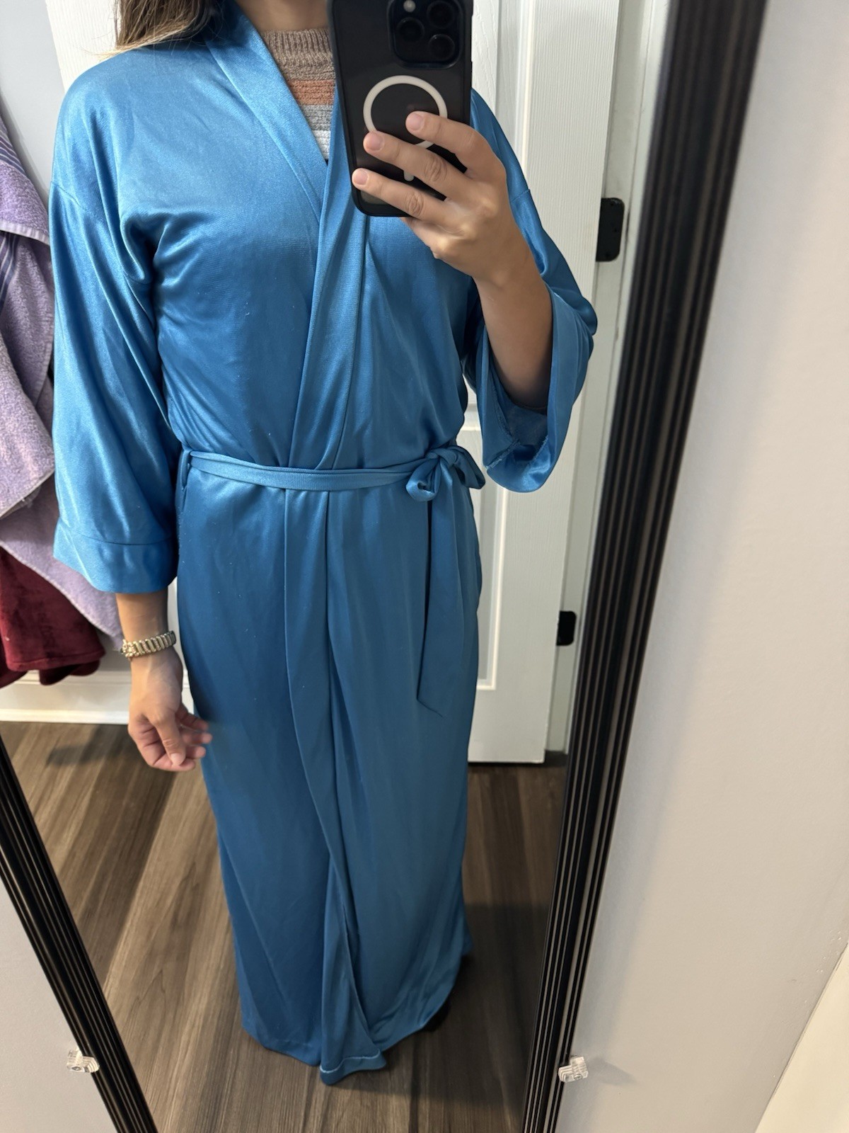 Christian Dior Vintage Robe Teal Color Great Conditions with Pockets No Size Tag