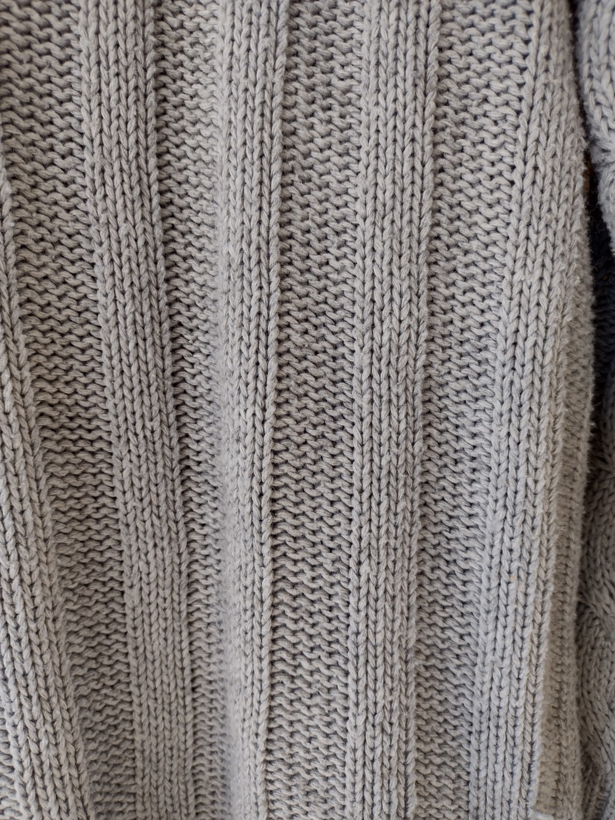Hand Knit Gray Cable Knit Sweater Wool Blend Artisan Made Chunky Fisherman M/L