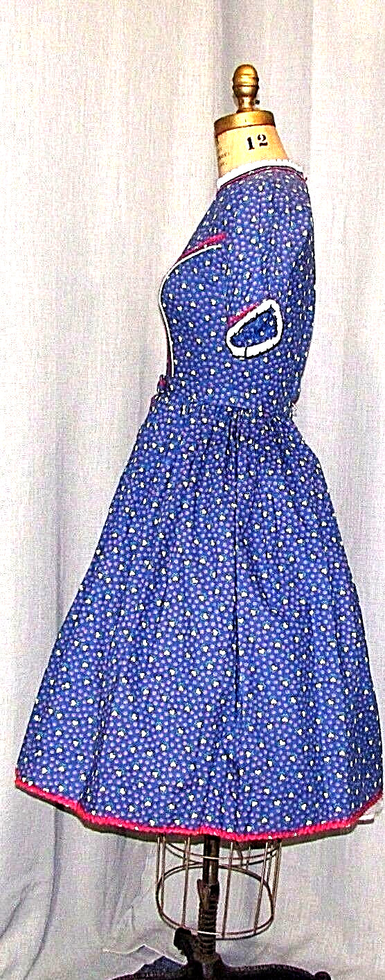 50S DRESS ROCKABILLY CARROLL REED VINTAGE DRESS COTTON HEART PRINT FROCK SM