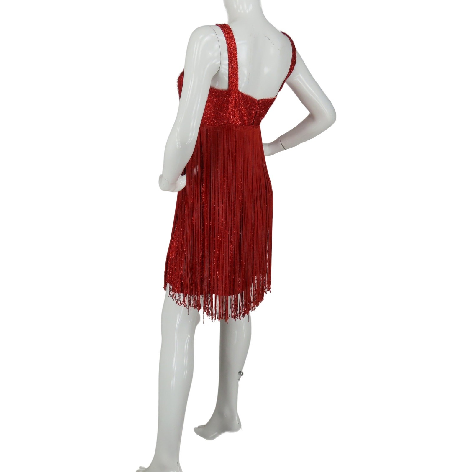Vintage Tassel Tinsel Showgirl Stage Party Cocktail Fringe Gatsby Flapper Dress