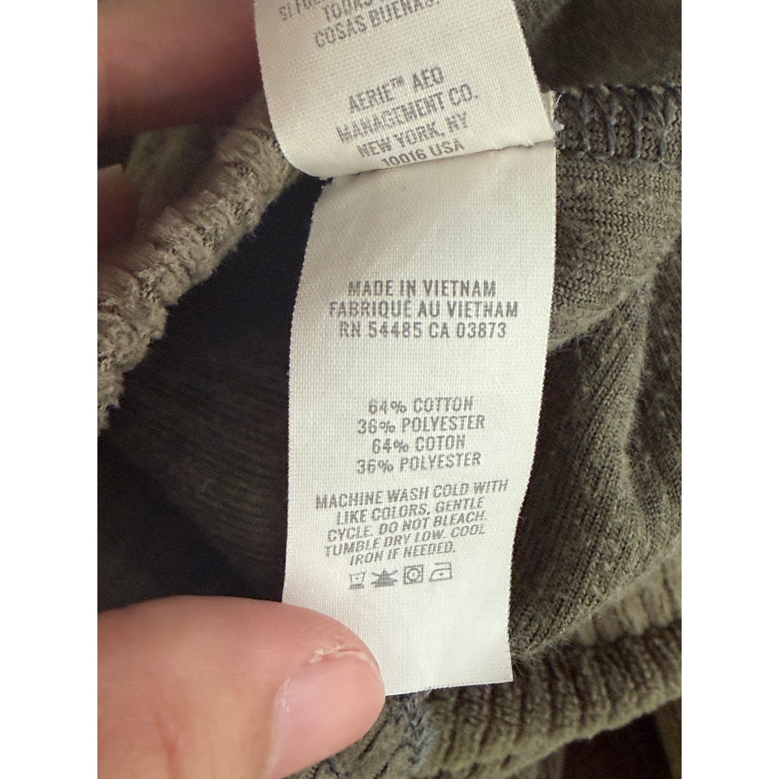Aerie Rib Velour Flare Pants XL Olive Green Pull-On Stretch Retro Boho Groovy
