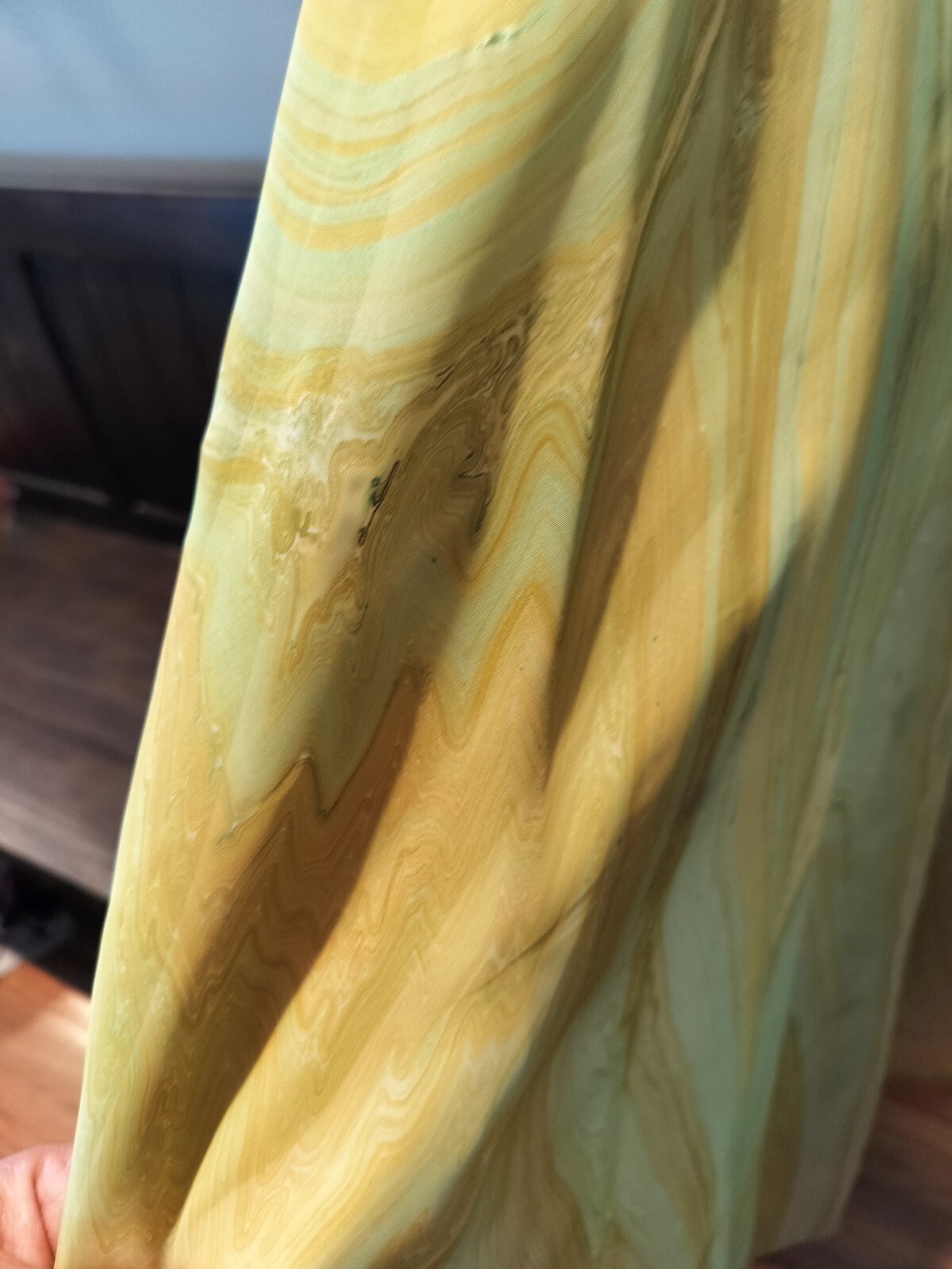 Don Luis De Espana 1970s Vintage Marble Swirl Print Psychedelic Long Slv