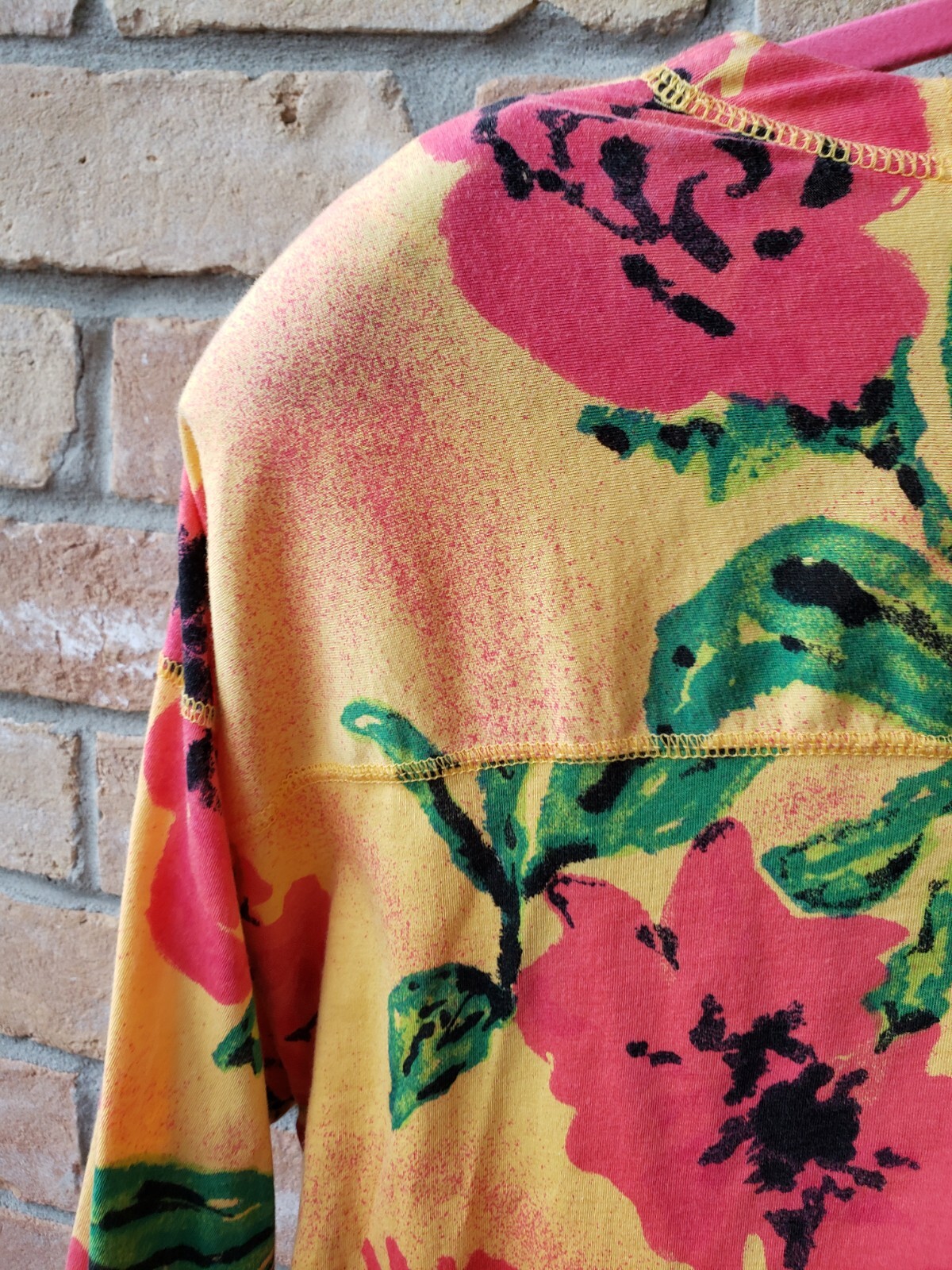 VTG 90s Carole Little Sport Large Multicolor Floral Print Twin Set Top Cardigan
