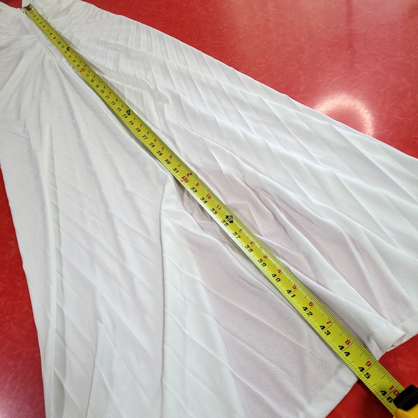 Vtg Pleated Maxi Dress New Leaf Samir S Vana White bridal Grecian angel ruched