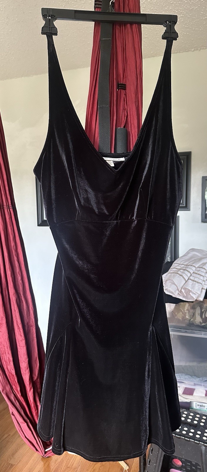Vintage Victoria’s Secret Black Velvet V-Neck Dress Size Medium (RARE)