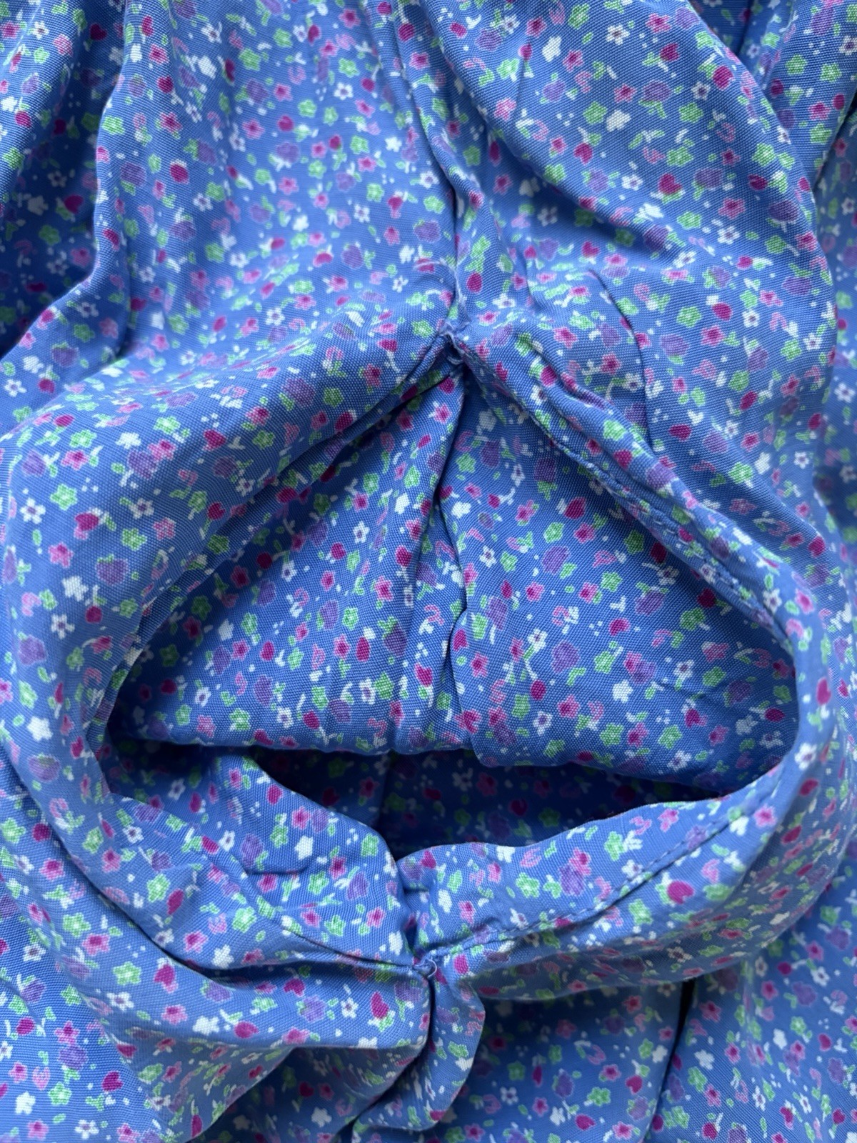 VTG 80s Jane Schaffhausen Belle France Success Floral Puff Sleeve Dress Pockets