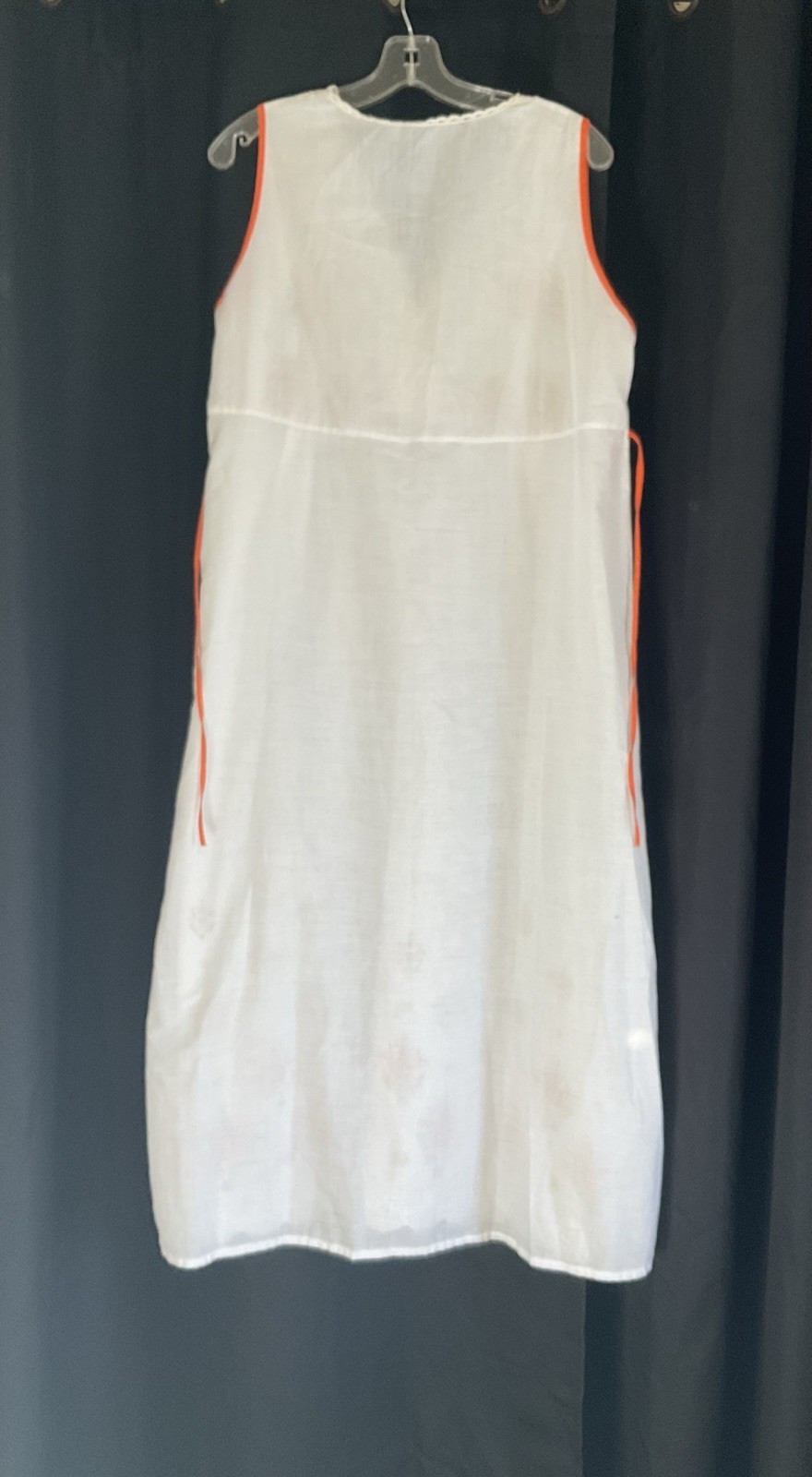 Vintage Night Gown / Dress Cotton With Flowers Tie In The Back Circa 1970’s Boho