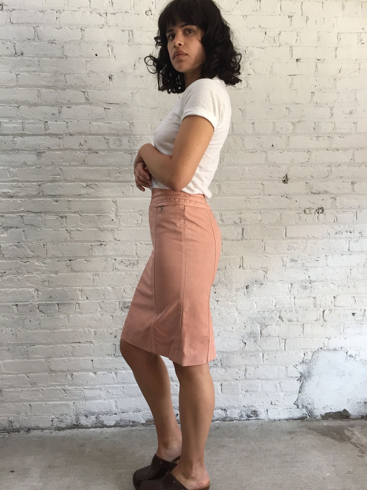 y2k Marc Jacobs blush pink pencil skirt / dusty rose bandage fitted skirt
