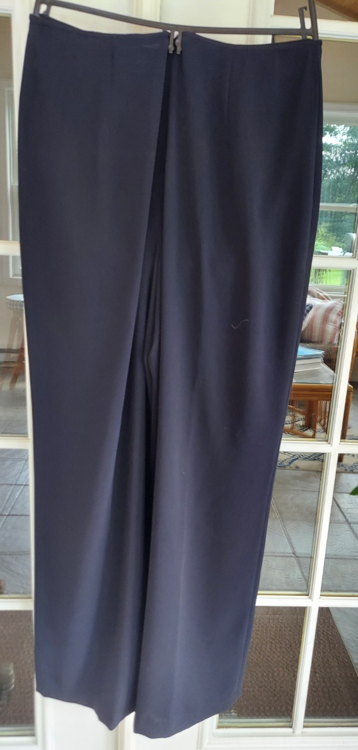 Vintage ​Linda Allard Ellen Tracy Black Triacetate Wide Leg Dress Pants Size 10