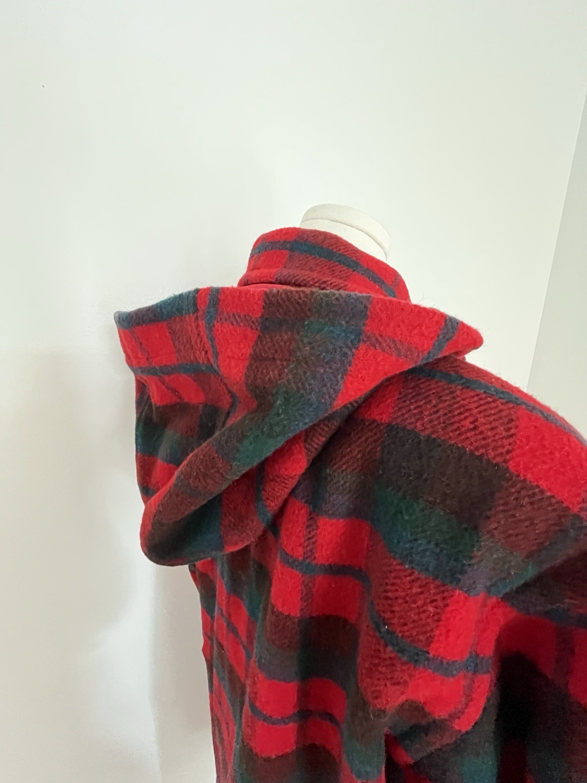 Vintage Talbots Wool Coat Size 10 Plaid Hooded Made in USA Union Made FAST SHIP