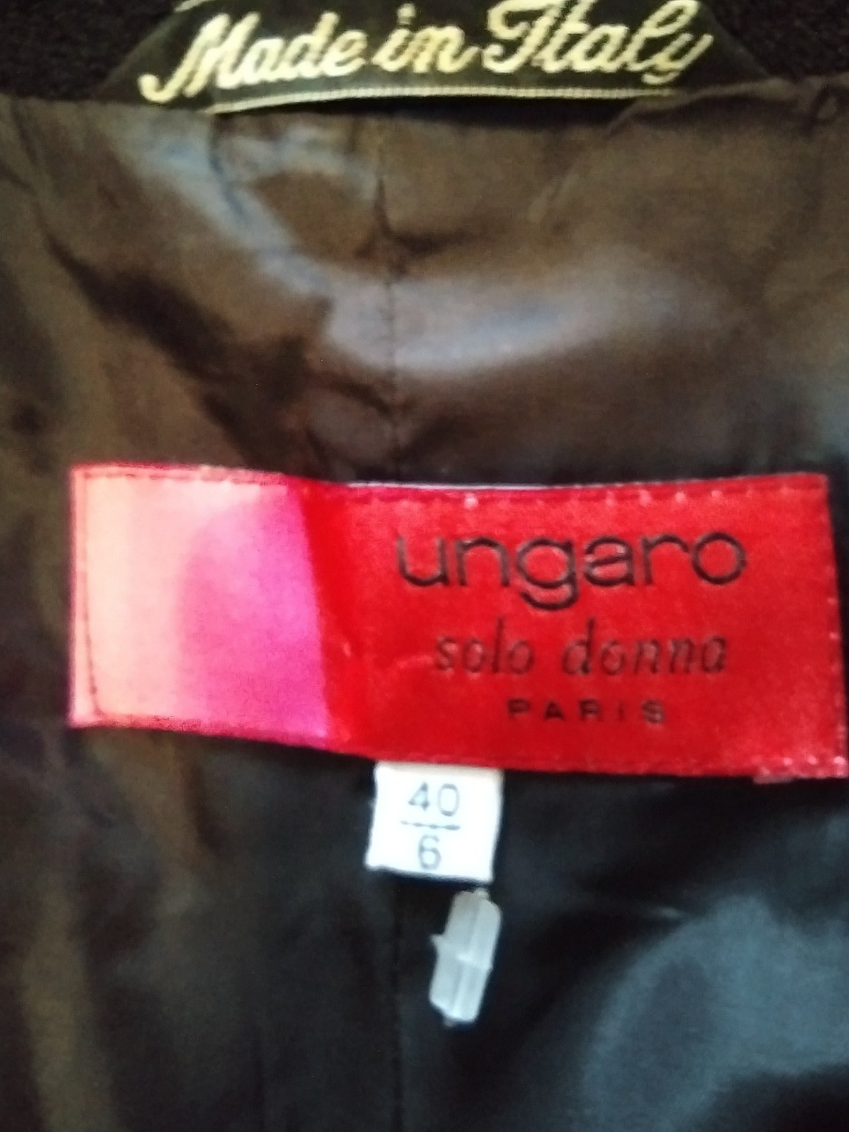 Vintage Emanuel Ungaro Solo Donna Black Blazer Women’s Size 6 Retro Designer