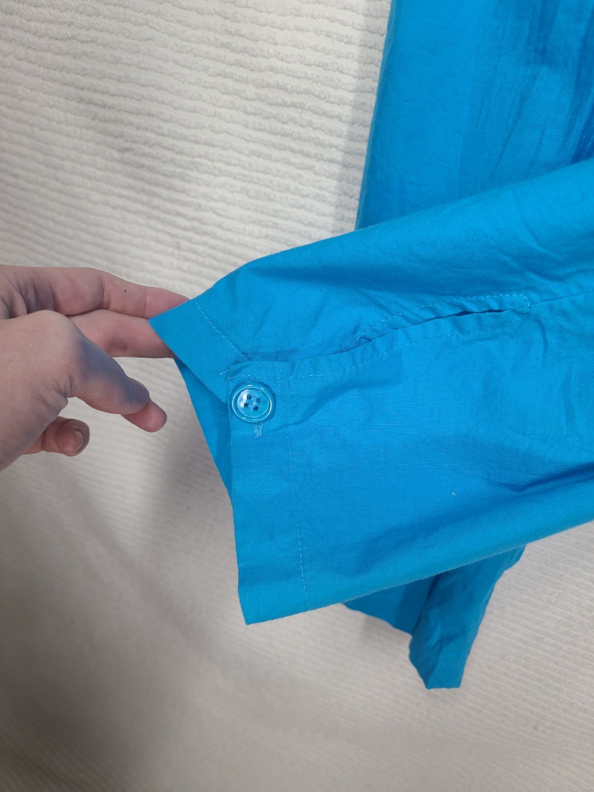 Vtg 80s Cotton Jumpsuit Blue Retro Pinup Juniors 11 M L Cross Back Button Side