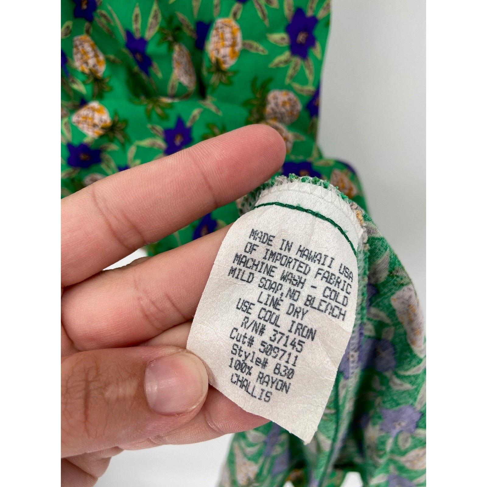 Hilo Hattie The Hawaiian Original Green Pineapple Print Sleeveless Dress Size S