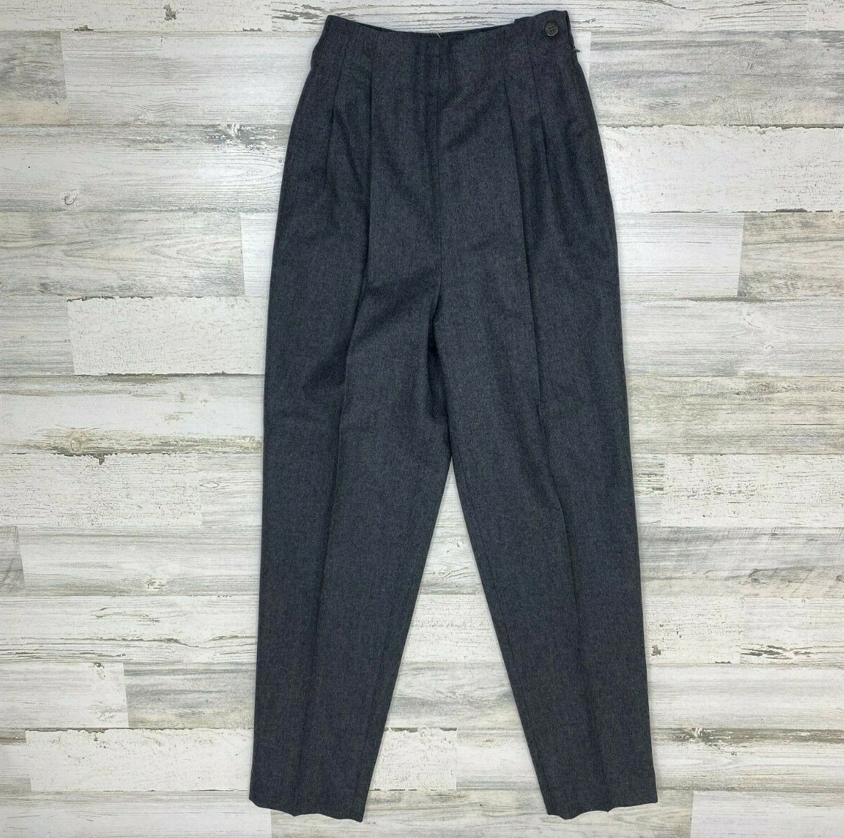 Vintage 90s David Brooks 100% Worsted Wool Gray Trouser Size 4 Made in the USA