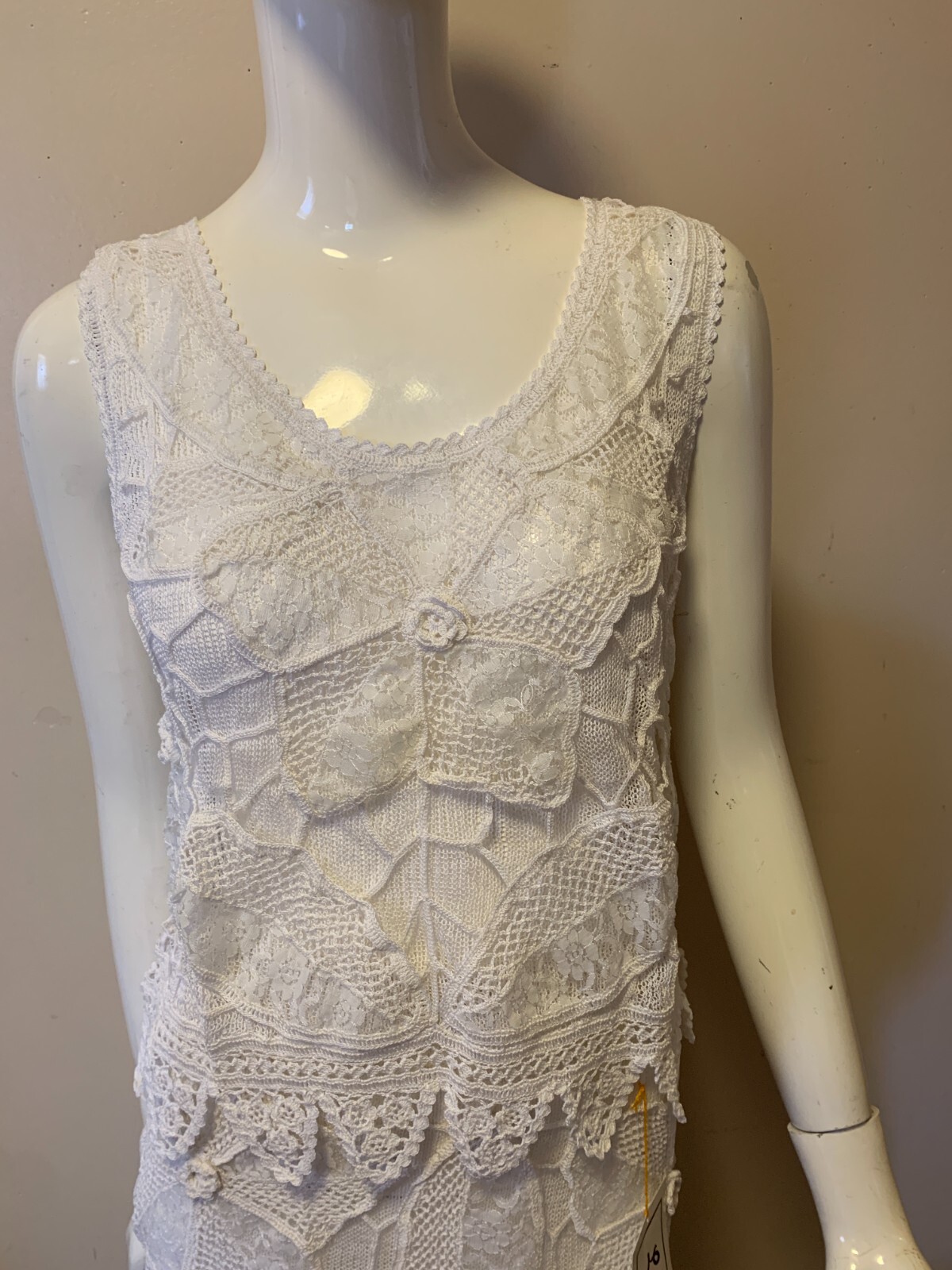 Lim’s 3 Piece Set White Jacket Top & Skirt Crochet Size S NWT
