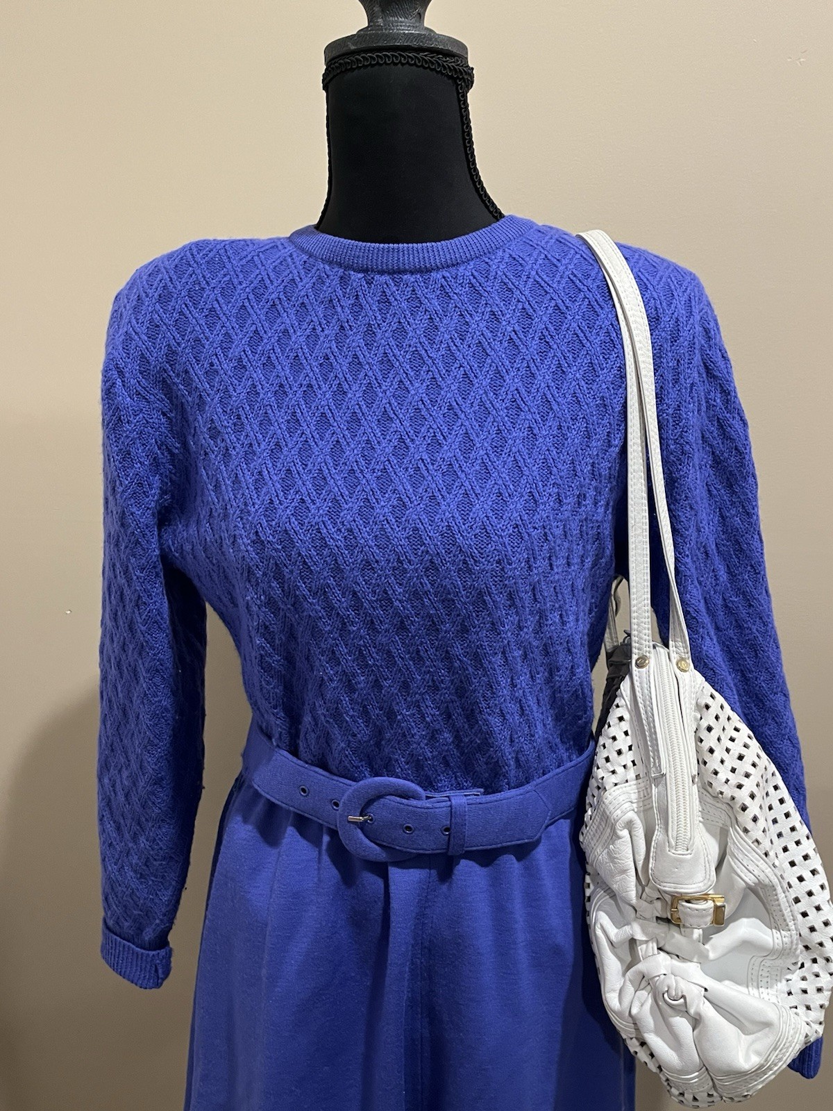 Purple #1980s Ciao Ltd wool sweater dress in excellent #vintage condition