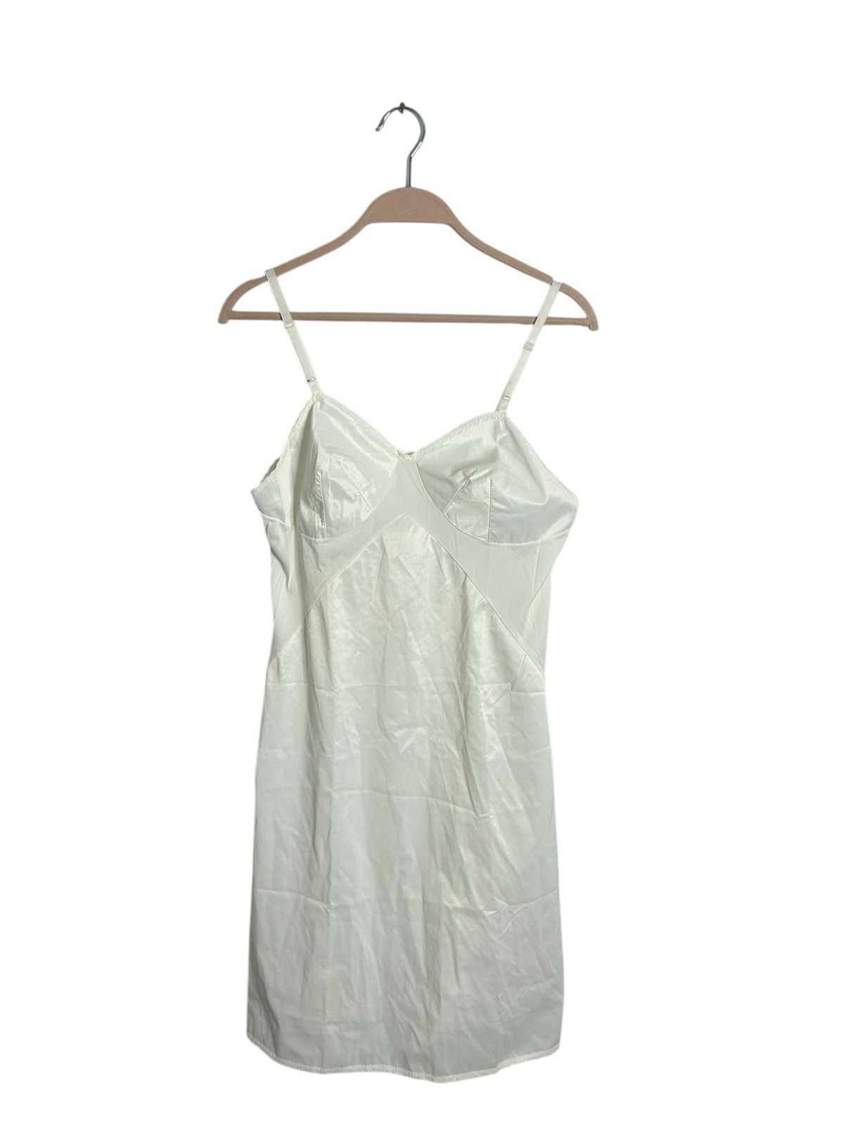 Vintage Gaymode Slip Lingerie White Lace Trim Nylon Womens 34 Average
