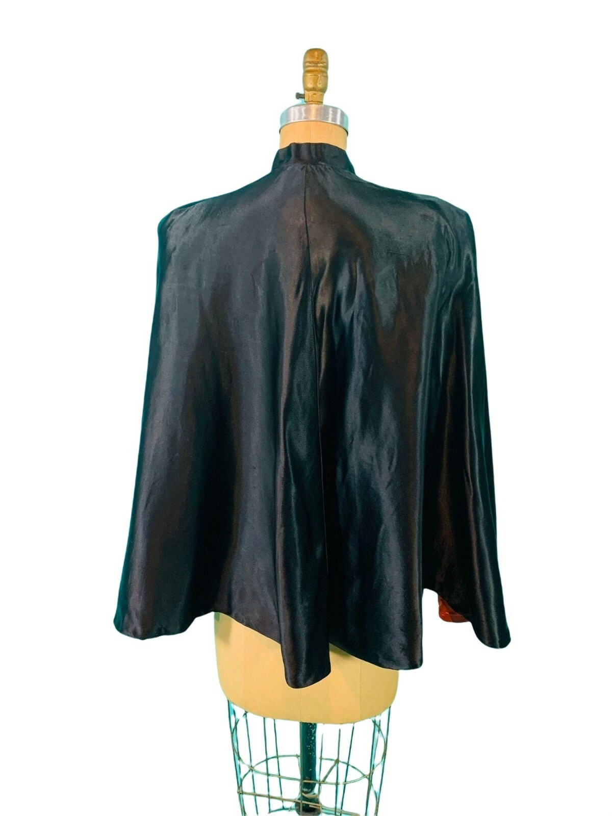 Vintage 1930s Satin Cape Julius Garfinckel & Co Black Evening Jacket Glamorous