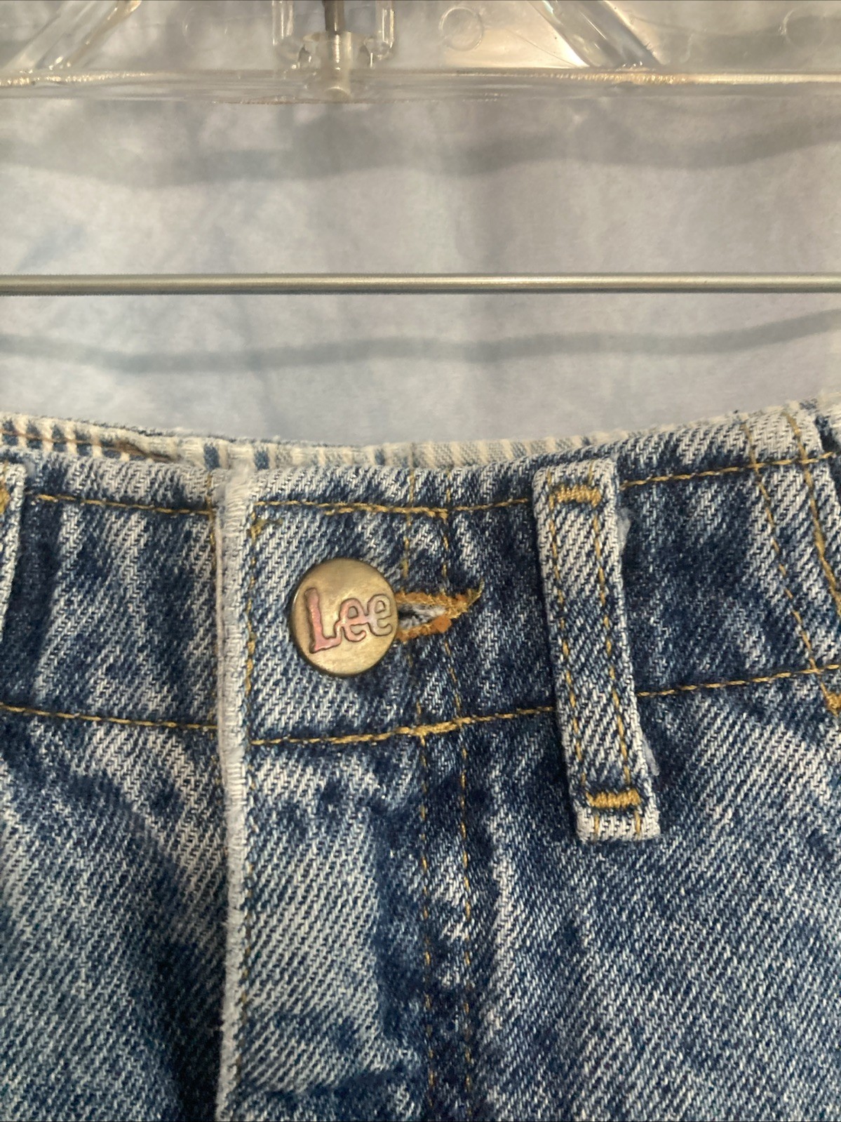 Vtg 80s Lee Jeans Women 8 High Rise Acid Wash Mom Elastic Waist Tapered 350-5944