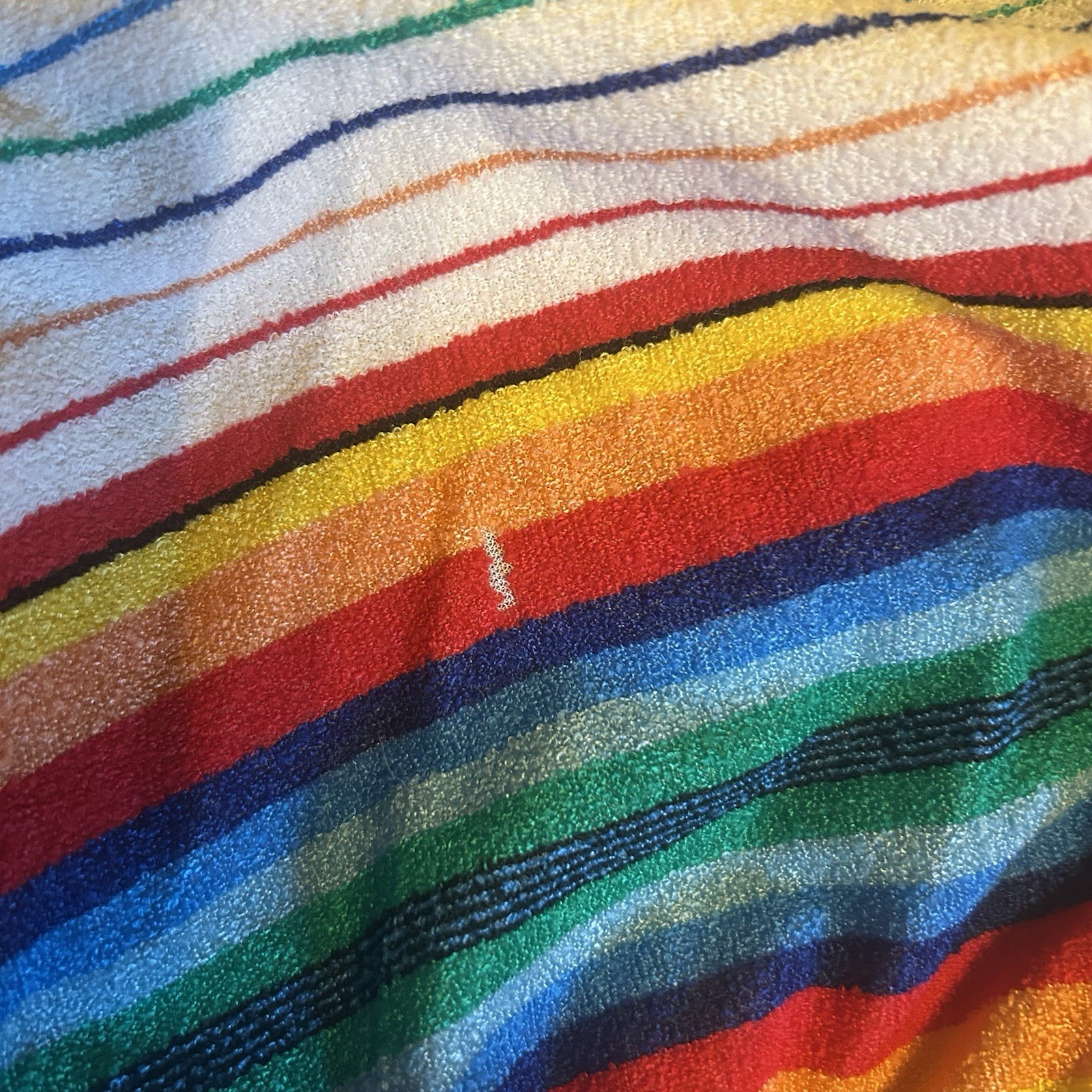 Vintage 1940s Style Dress | Rainbow Stripe | Peasant | XL 2XL | Volup | 70s