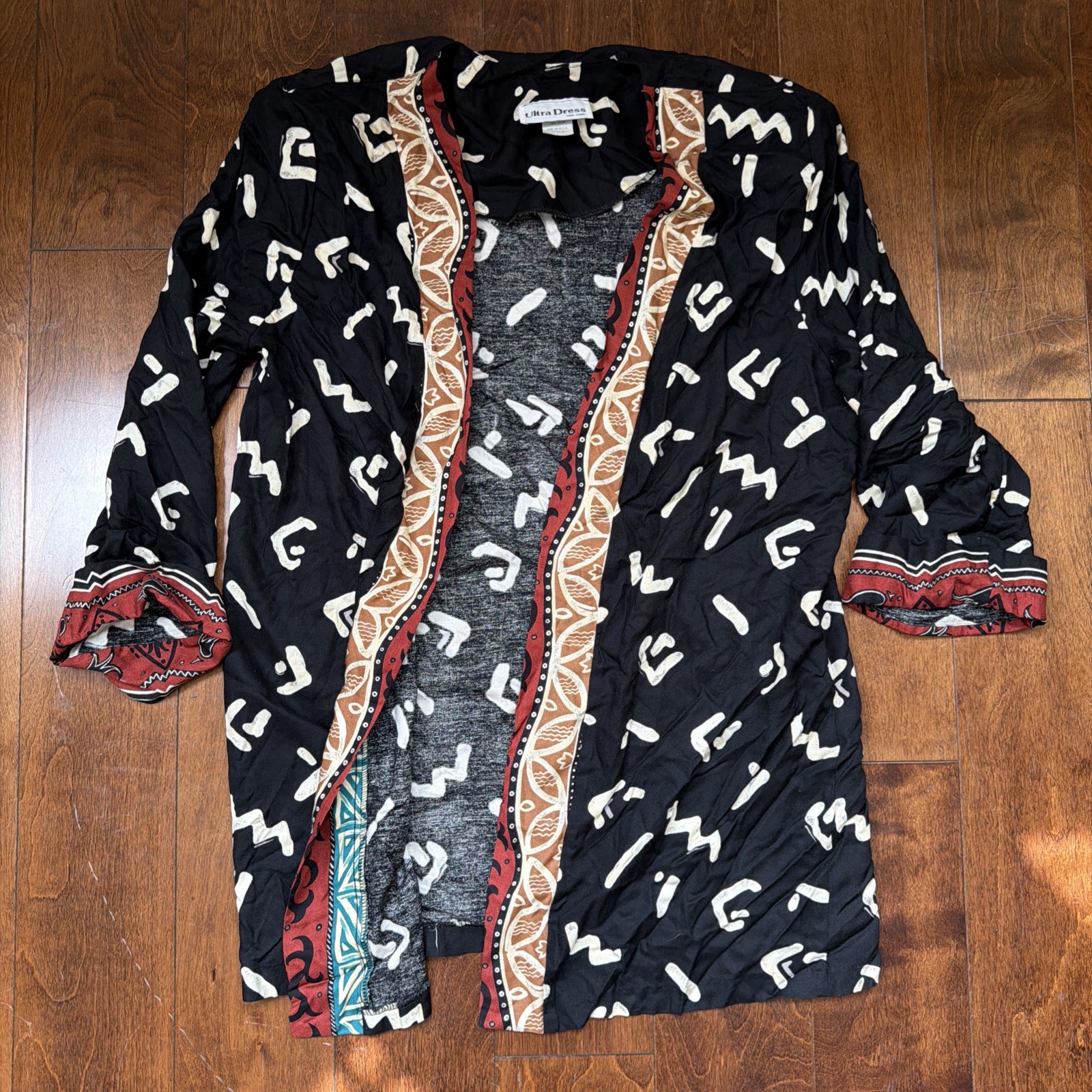 VTG Ultra Dress New York Open Front Shirt Jacket 1980s Tribal Made in USA